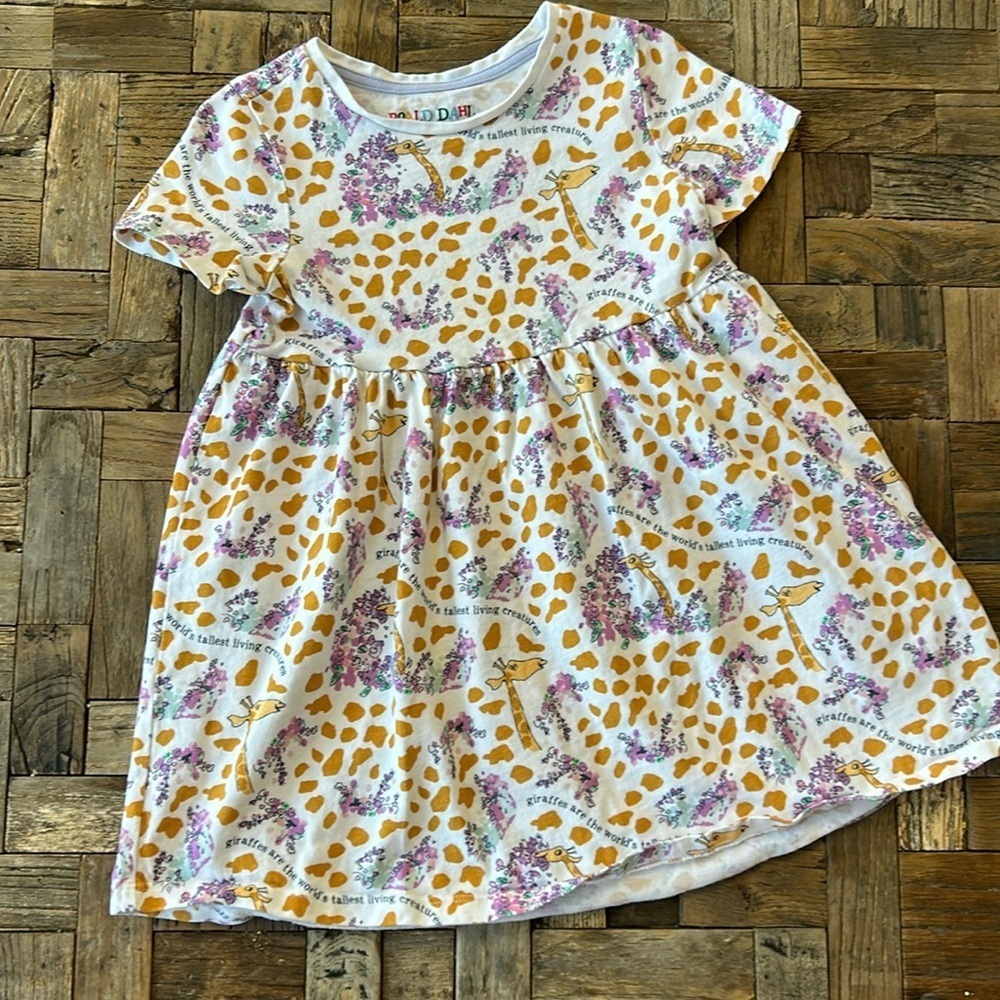 M&S Giraffe Toddler Dress Roald Dahl Natural History Museum Size 3-4 Toddler